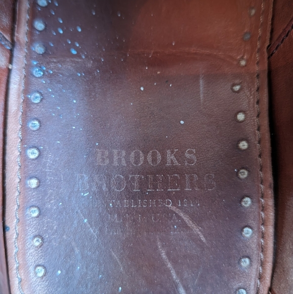 Men's Brooks Brothers Leather Cap Toe Dress Shoe Brown Size 11D - Picture 5 of 9